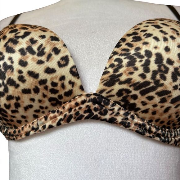 Victorias Secret Biofit Push Up Bra Womens Size 32C Leopard Print - Picture 7 of 10